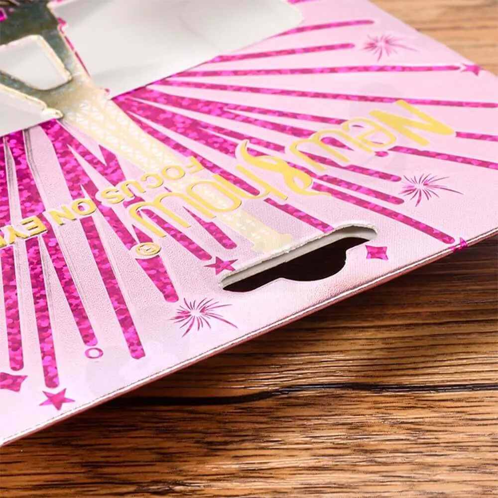 Custom Folding Box With Hangtab For Eyelash Side View Three