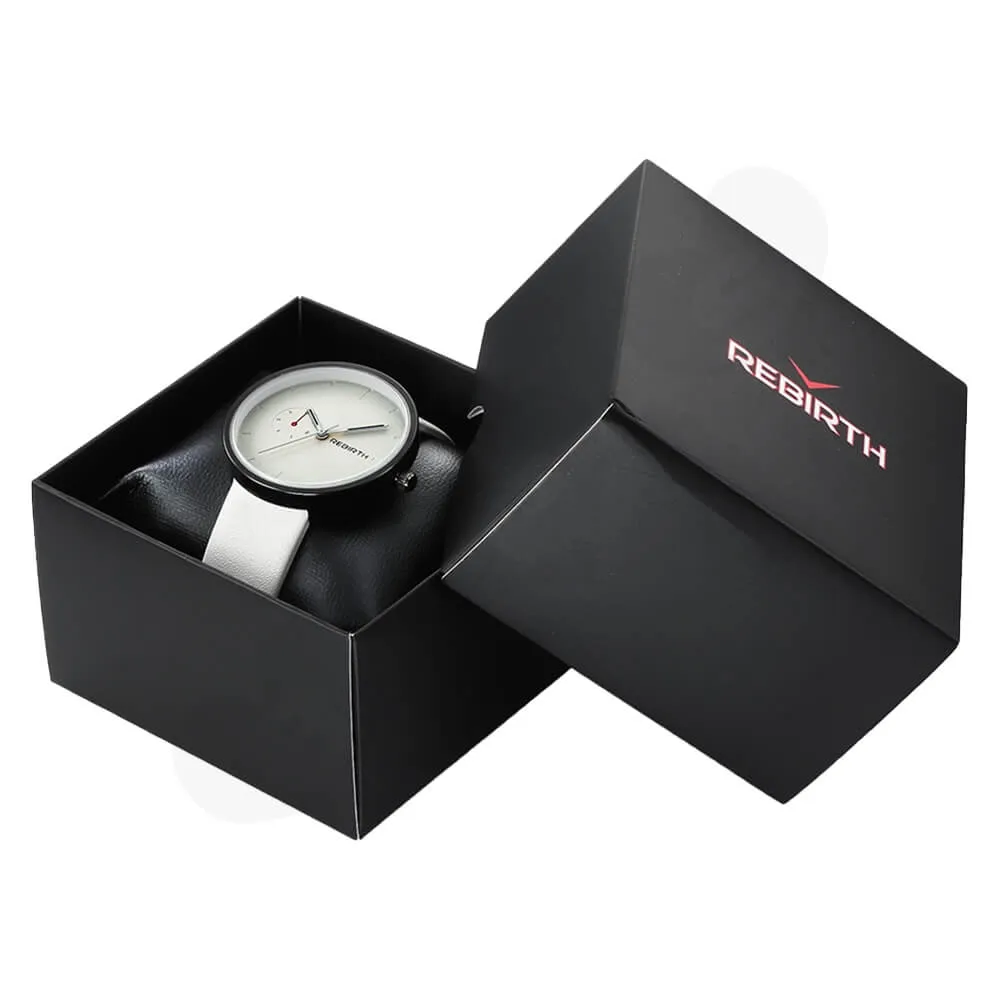 Custom Folding Carton For Watch With Leather Pillow Cushion Side View One