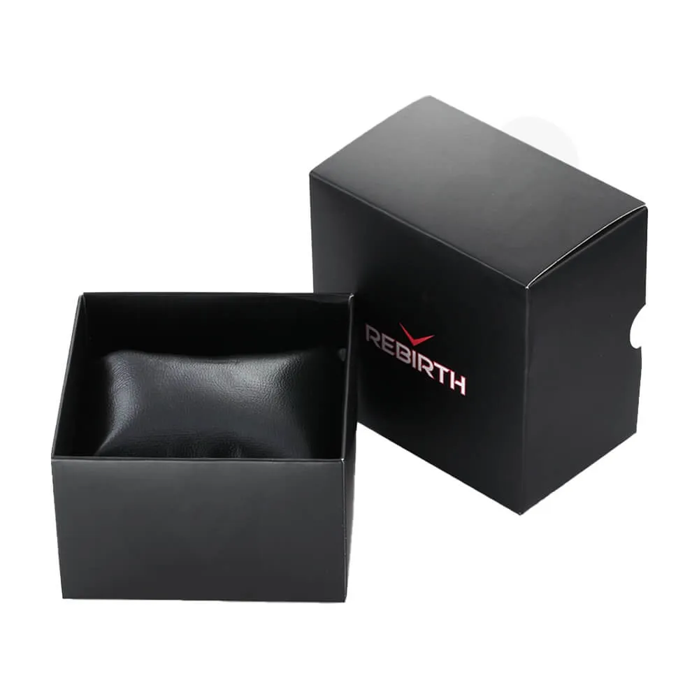 Custom Folding Carton For Watch With Leather Pillow Cushion Side View Three