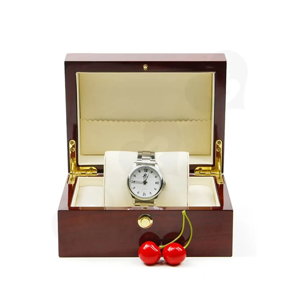 Custom Printed Wooden Box For Watch Side View One