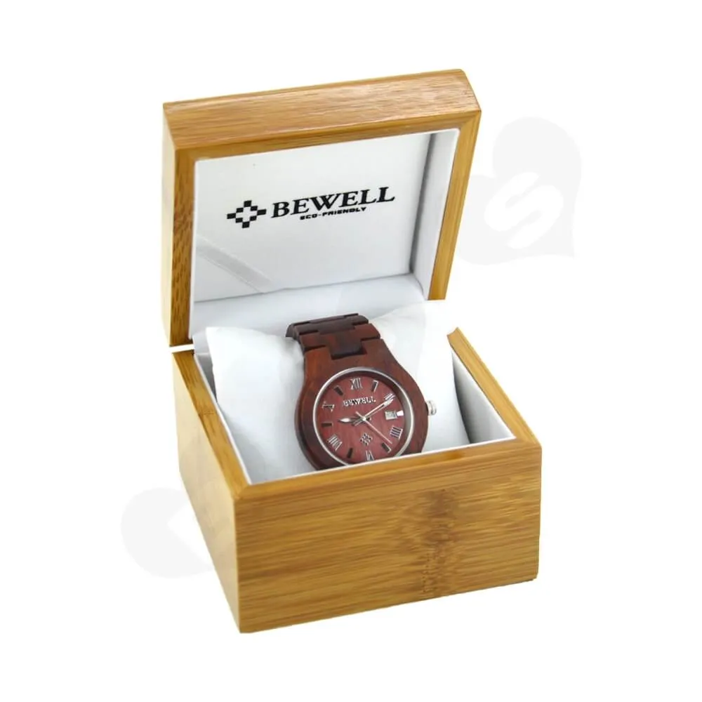 Custom Printed Wooden Case Box For Watch Side View One