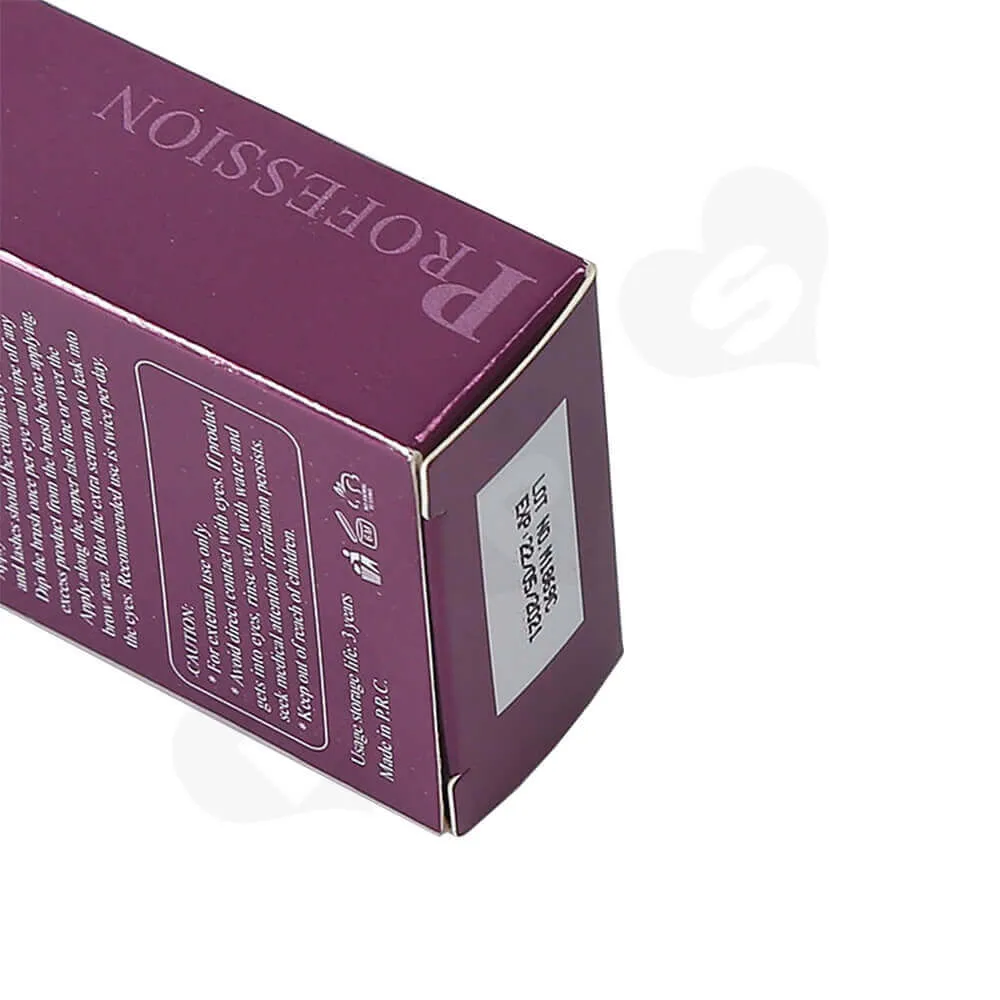 Custom Tuck End Folding Carton Box For Eyelash Side View Three