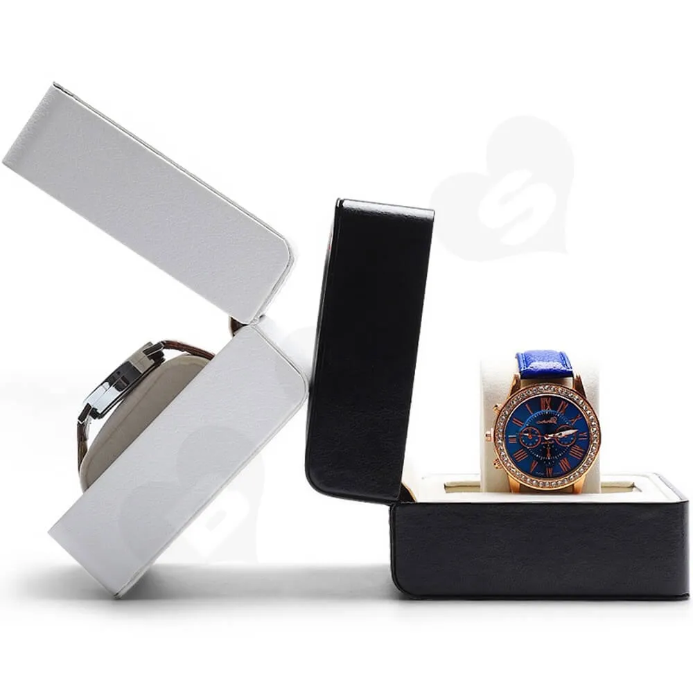 Customizable Faux Leather Box For Luxury Watch Side View One