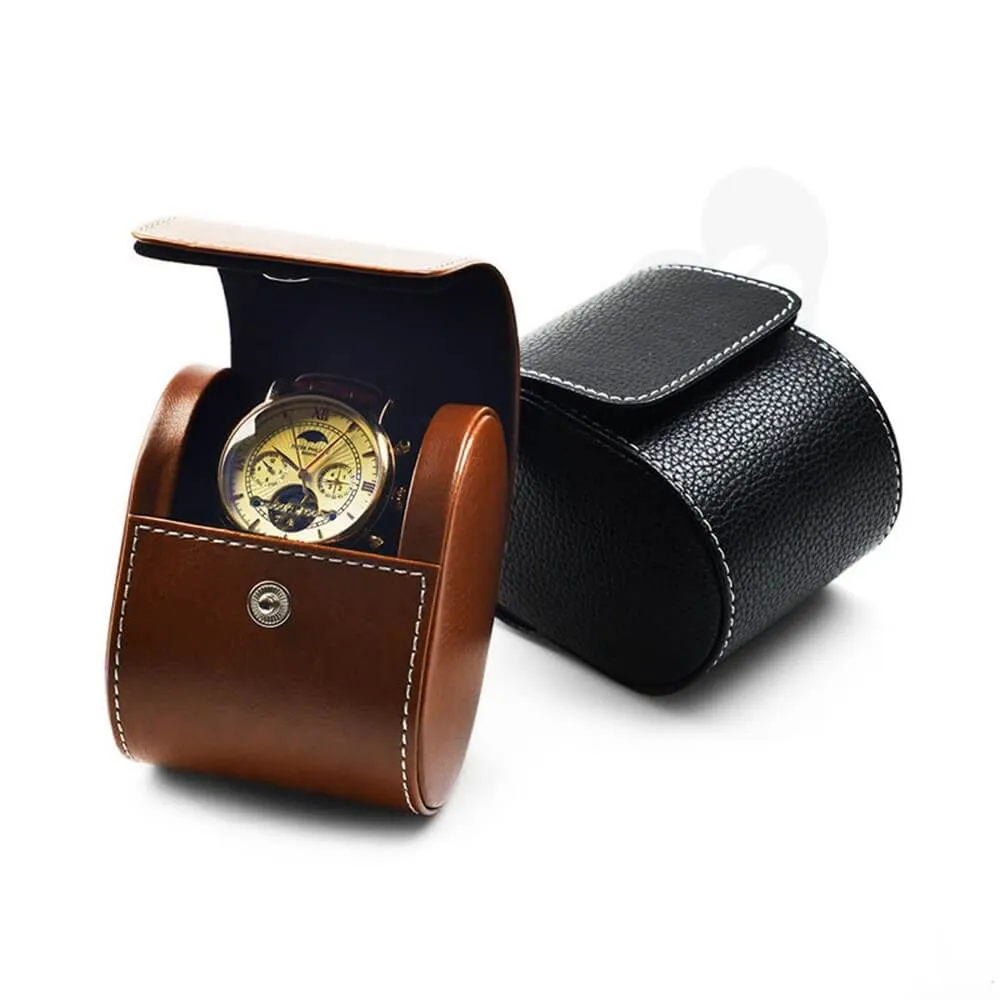 Customizable Faux Leather Organizer Box For Watch Side View Five