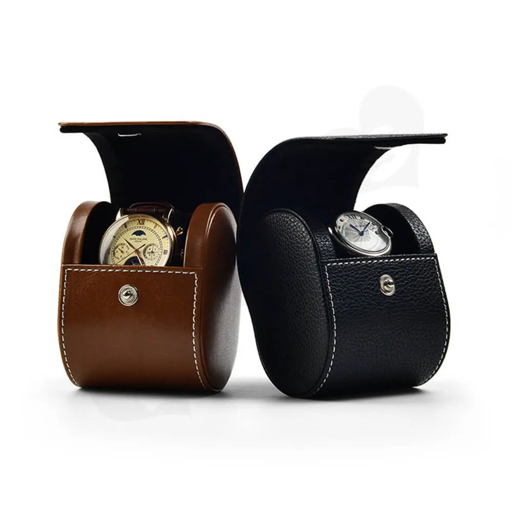 Customizable Faux Leather Organizer Box For Watch Side View One