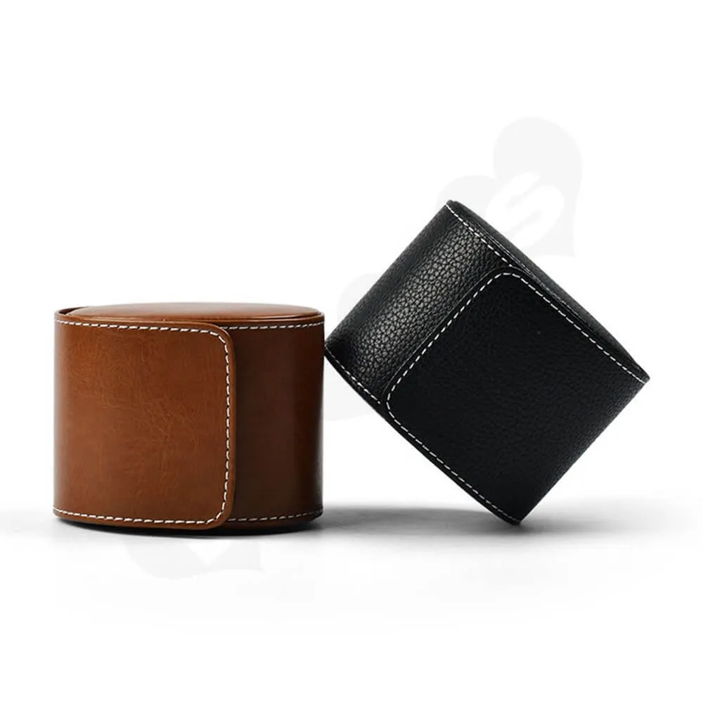 Customizable Faux Leather Organizer Box For Watch Side View Six