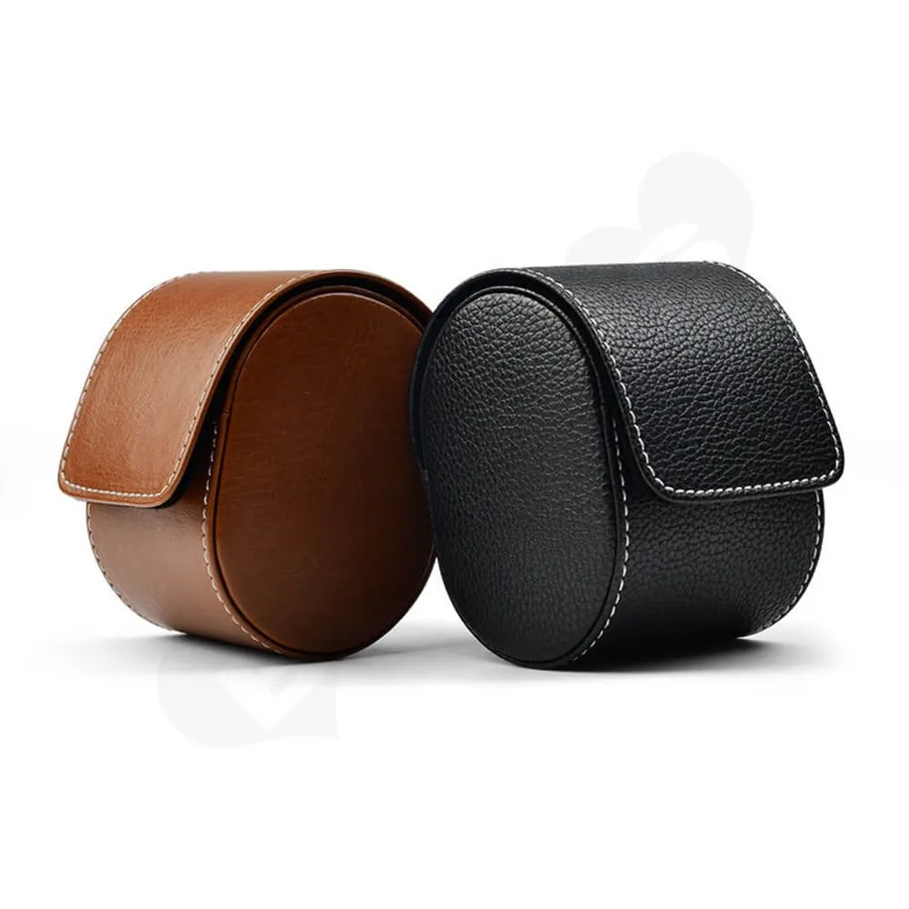 Customizable Faux Leather Organizer Box For Watch Side View Two
