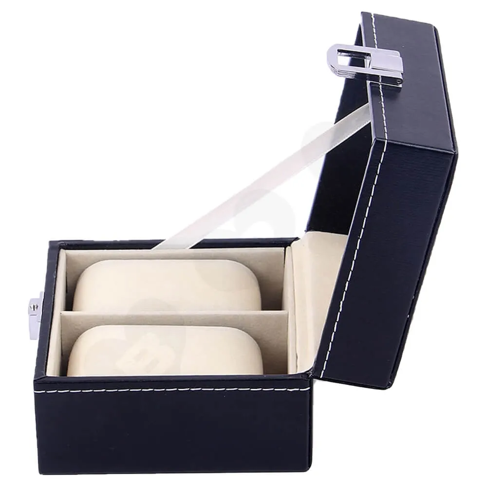 Customizable Leather Box For Watch With Inserts Side View Three