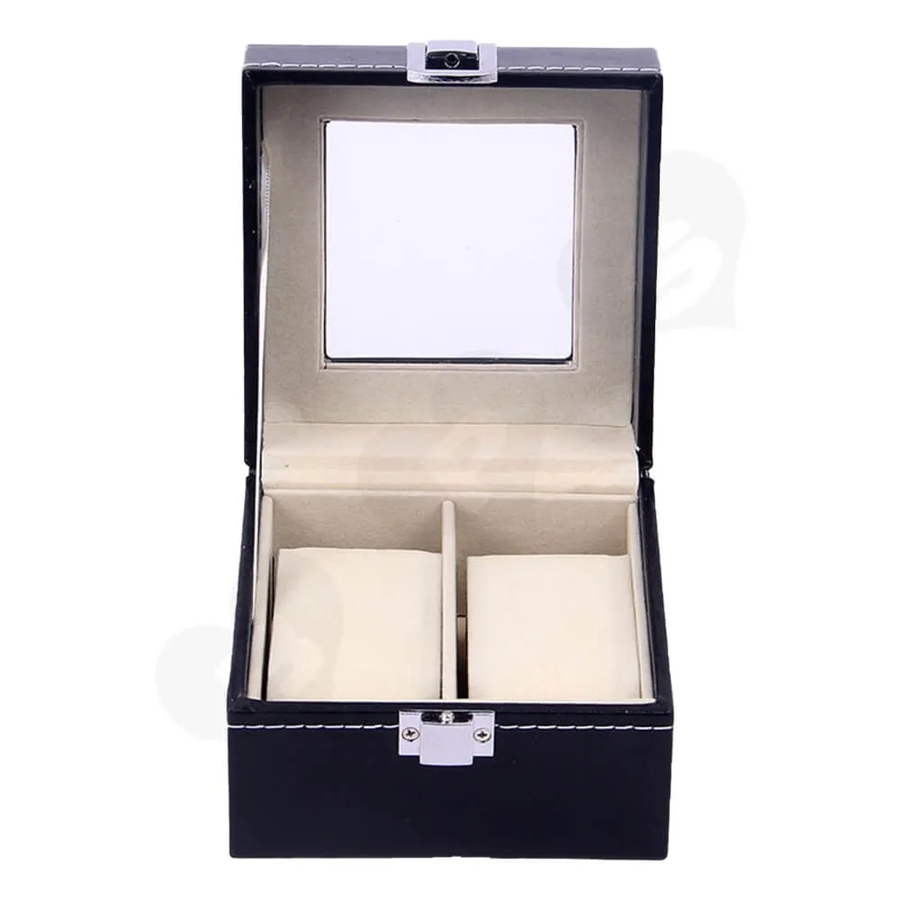Customizable Leather Box For Watch With Inserts Side View Two