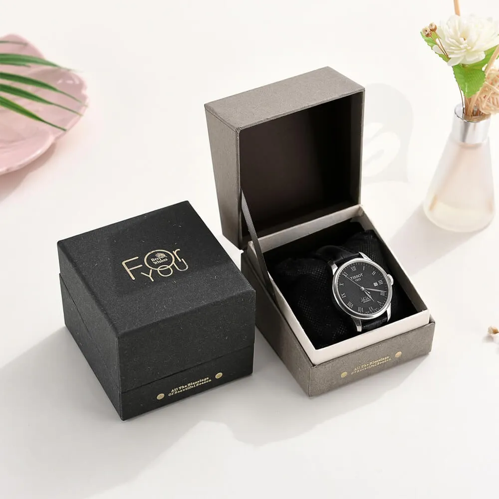 Foil Stamped Watch Box With Branded Logo Side View Two