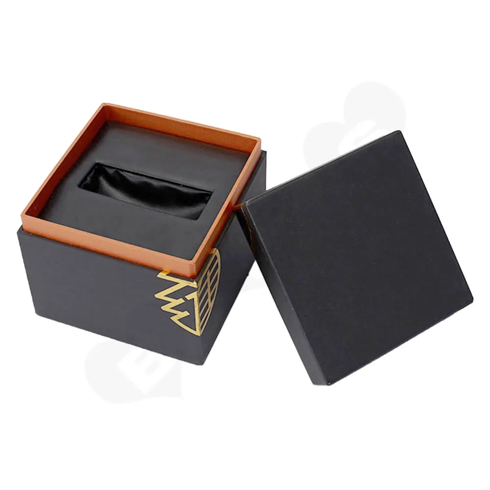 Gold Foil Stamping Rigid Neck Box For Watch Side View Five