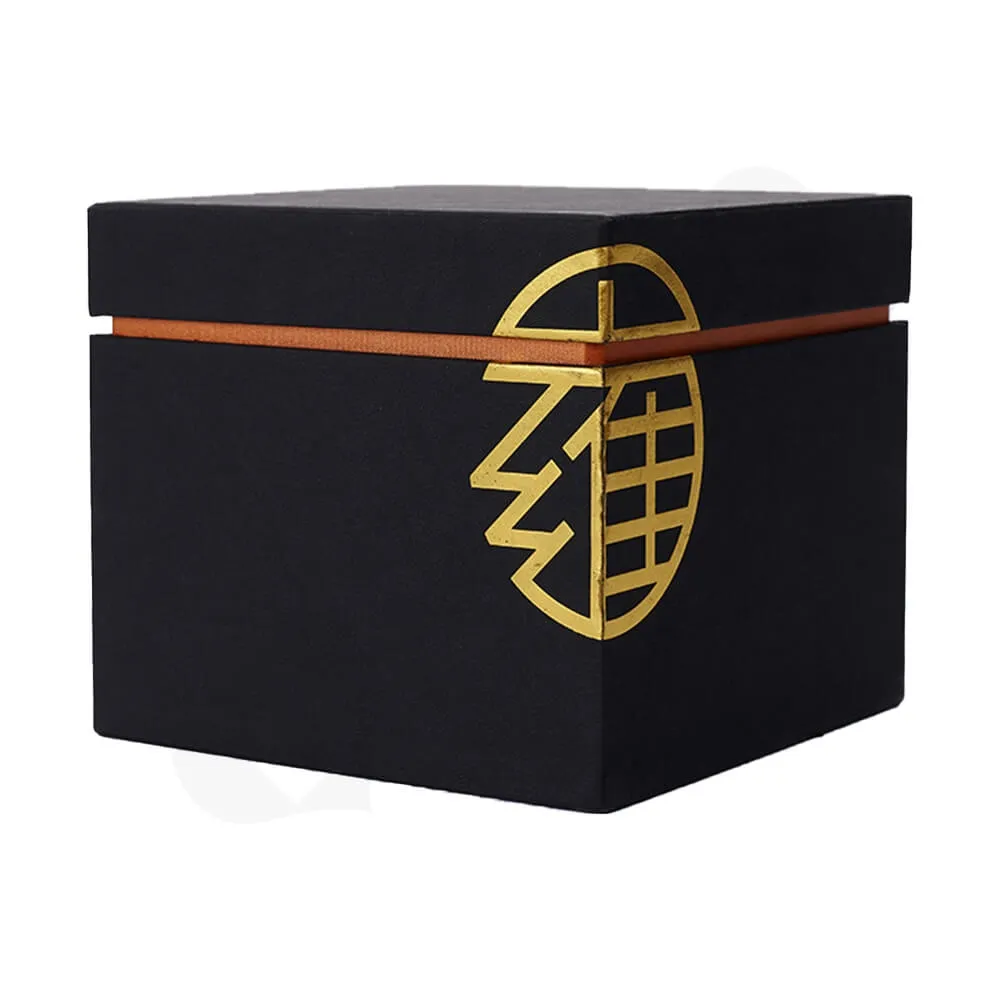 Gold Foil Stamping Rigid Neck Box For Watch Side View One