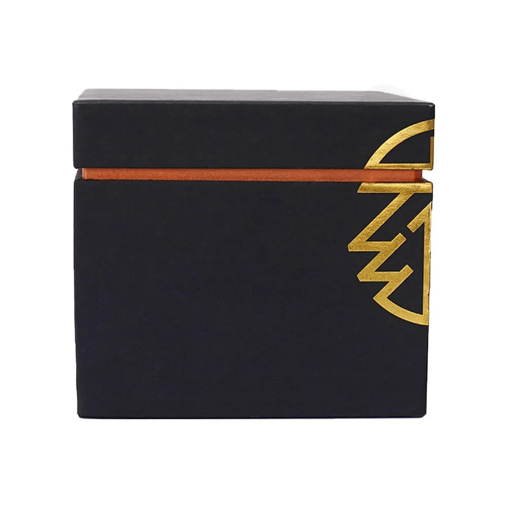 Gold Foil Stamping Rigid Neck Box For Watch Side View Three