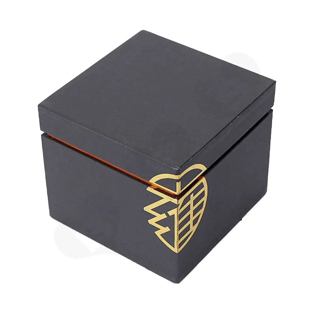 Gold Foil Stamping Rigid Neck Box For Watch Side View Two