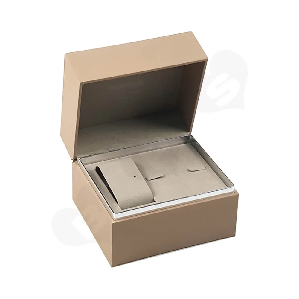Hinged Lid Wooden Box For Women Watch Side View One
