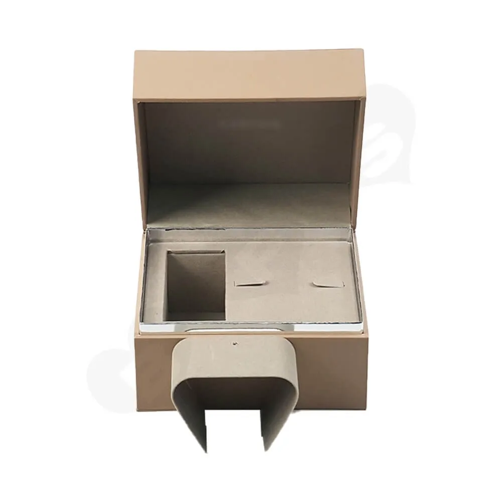 Hinged Lid Wooden Box For Women Watch Side View Two