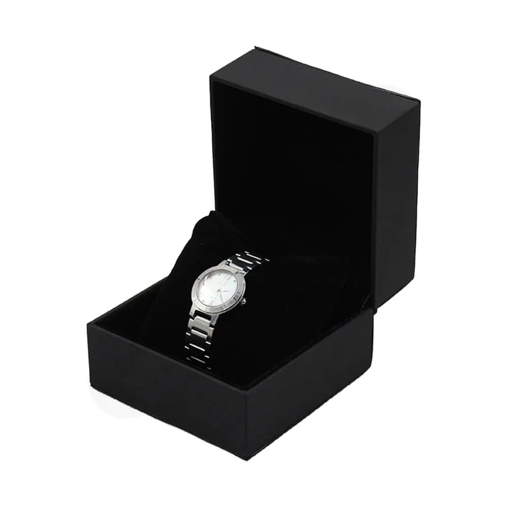 Matte Black Watch Box With Logo Side View Eight