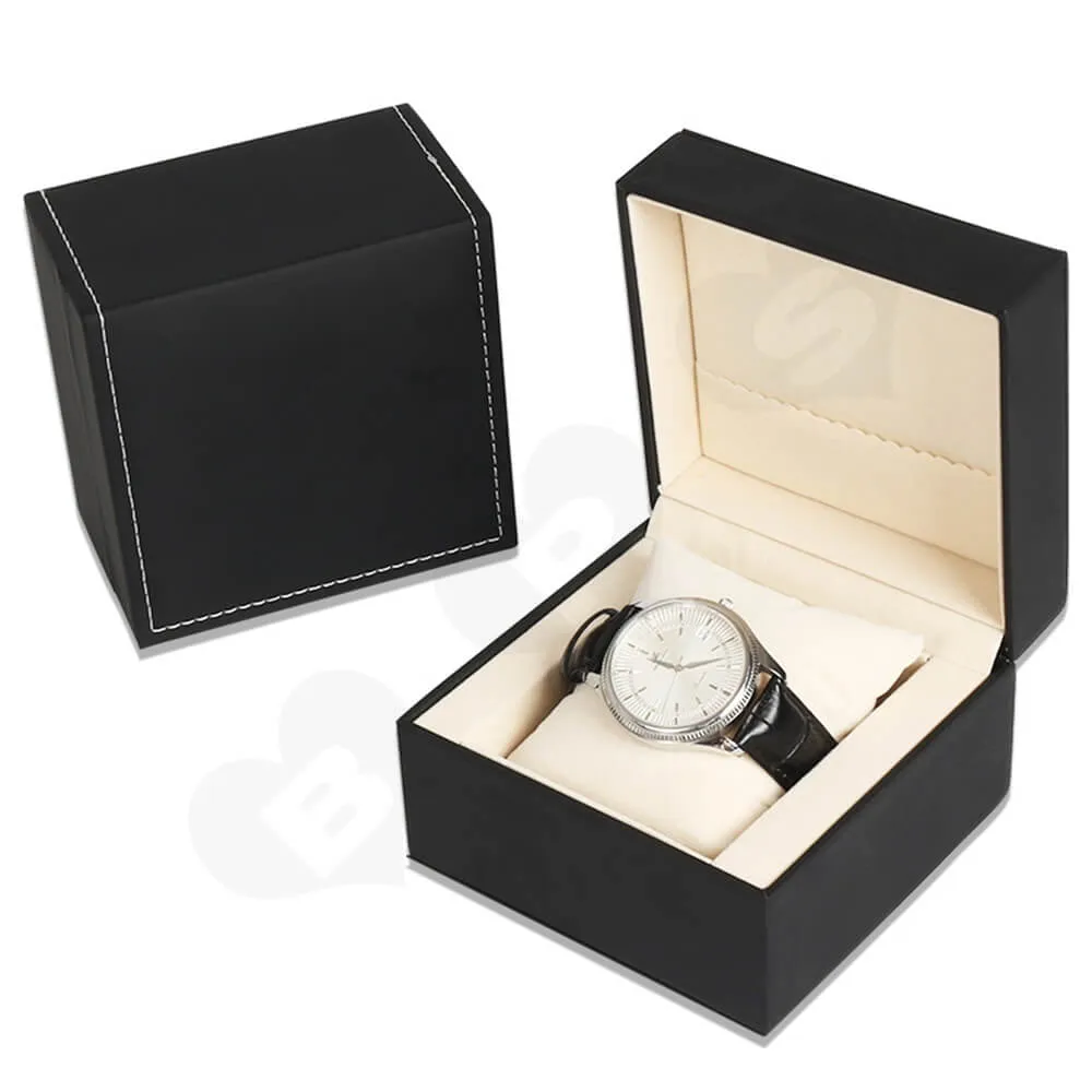 Matte Black Watch Box With Logo Side View Five