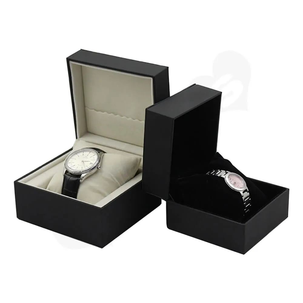 Matte Black Watch Box With Logo Side View One