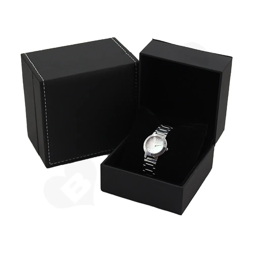 Matte Black Watch Box With Logo Side View Six