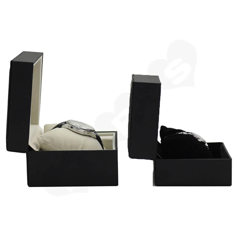 Matte Black Watch Box With Logo Side View Two