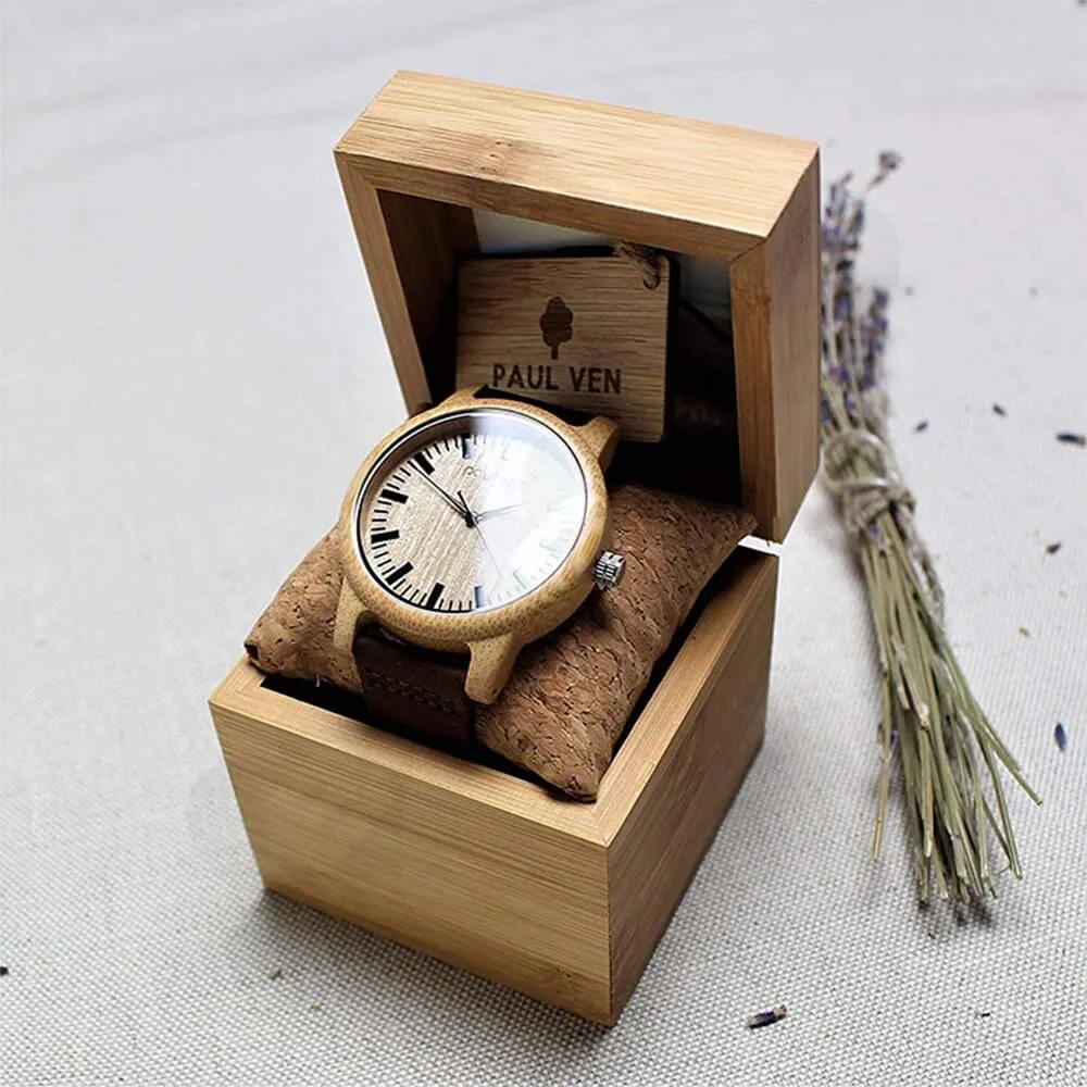 Original Wooden Watch Box With Custom Logo Side View Two