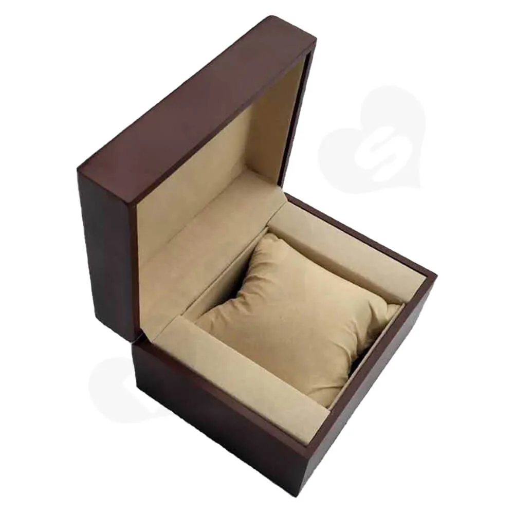 Painted Walnut Wooden Box For Watch Side View One