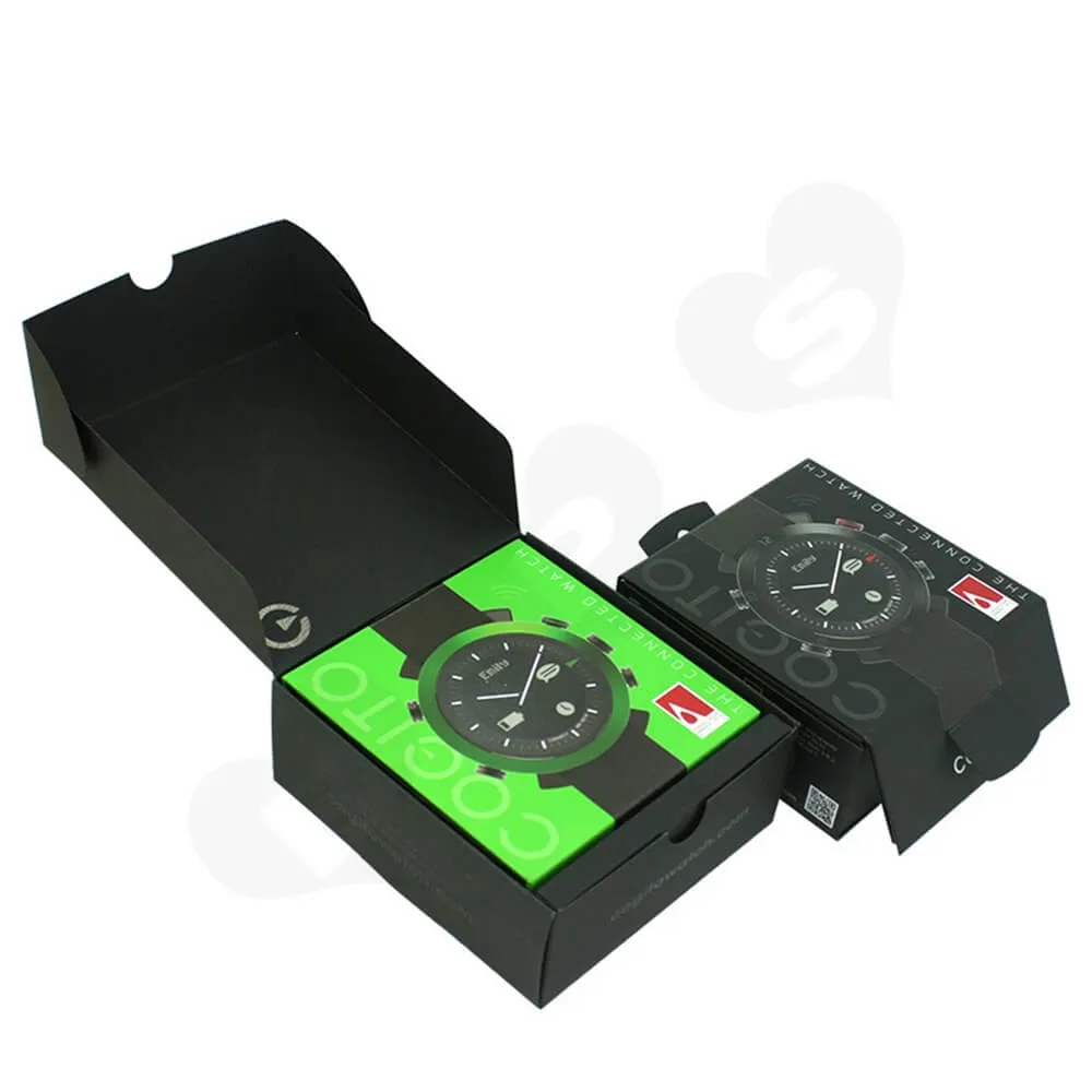 Paper Board Folding Box For Children Watch Side View Four
