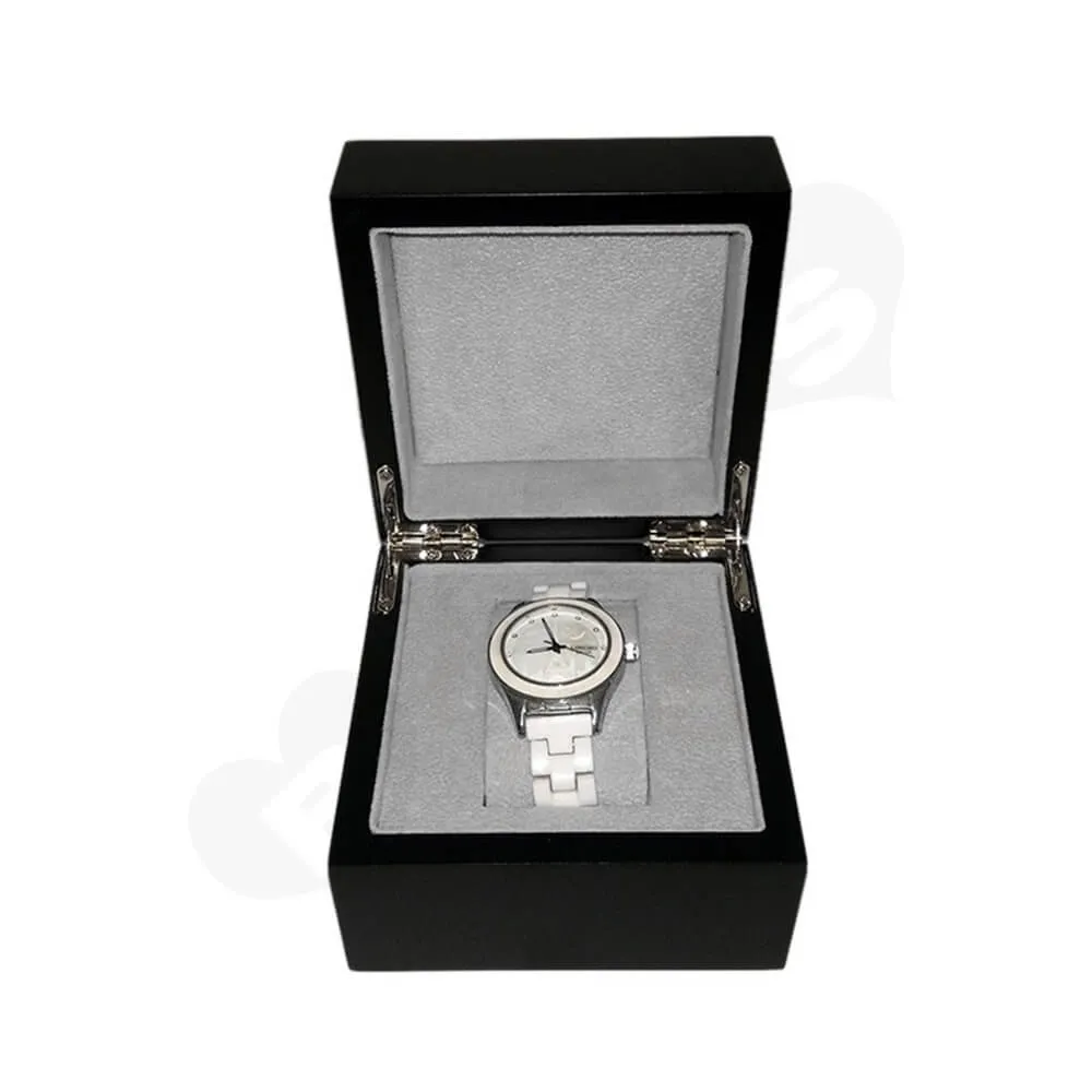 Reinforced Wooden Box For Watch With Fabric Insert Side View Five