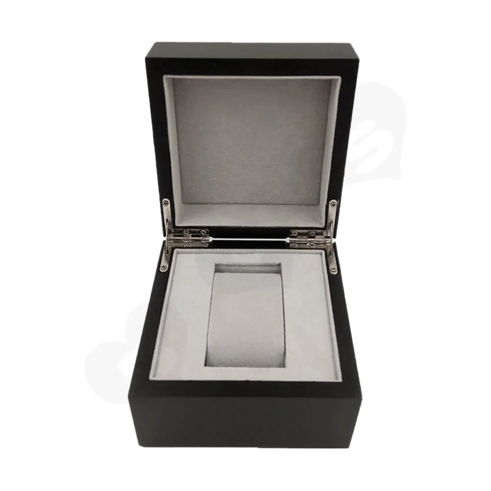 Reinforced Wooden Box For Watch With Fabric Insert Side View Four