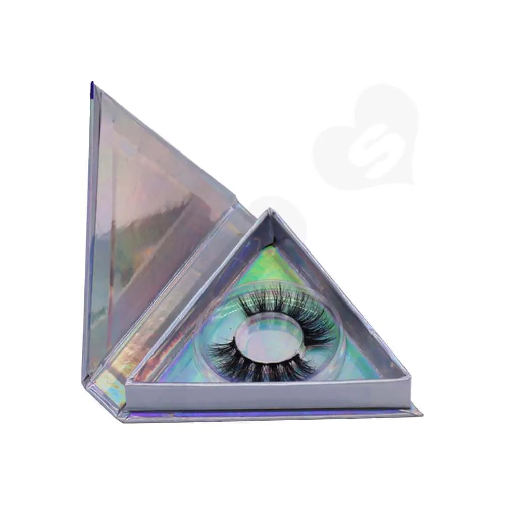 Triangle Shape Eyelash Packaging Box Side View One