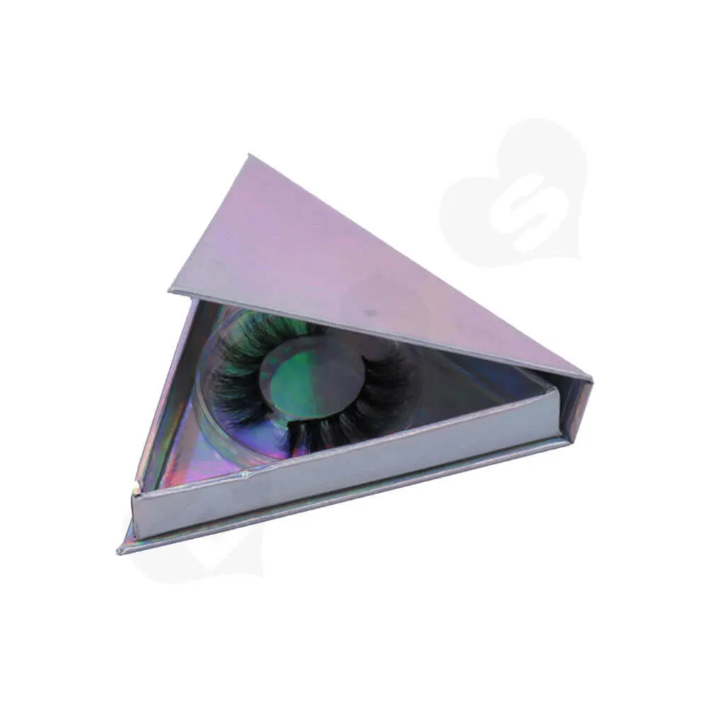 Triangle Shape Eyelash Packaging Box Side View Three