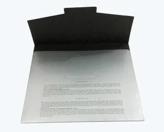 silver metallic printed paper folder