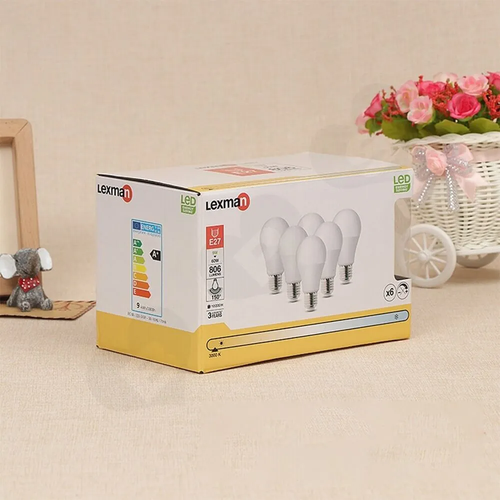 Box With Plastic Window For LED Bulb Side View Three