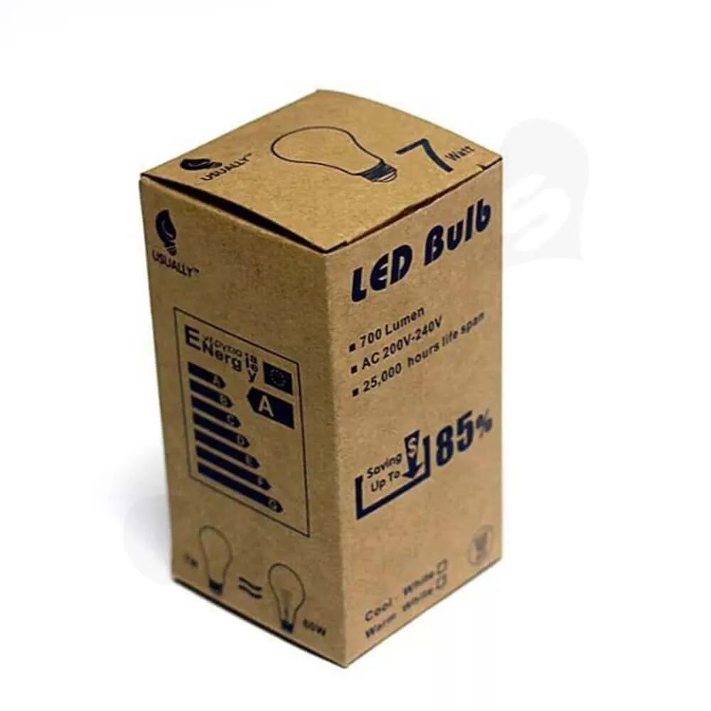 Cardboard Kraft Box For LED Bulb Side View One