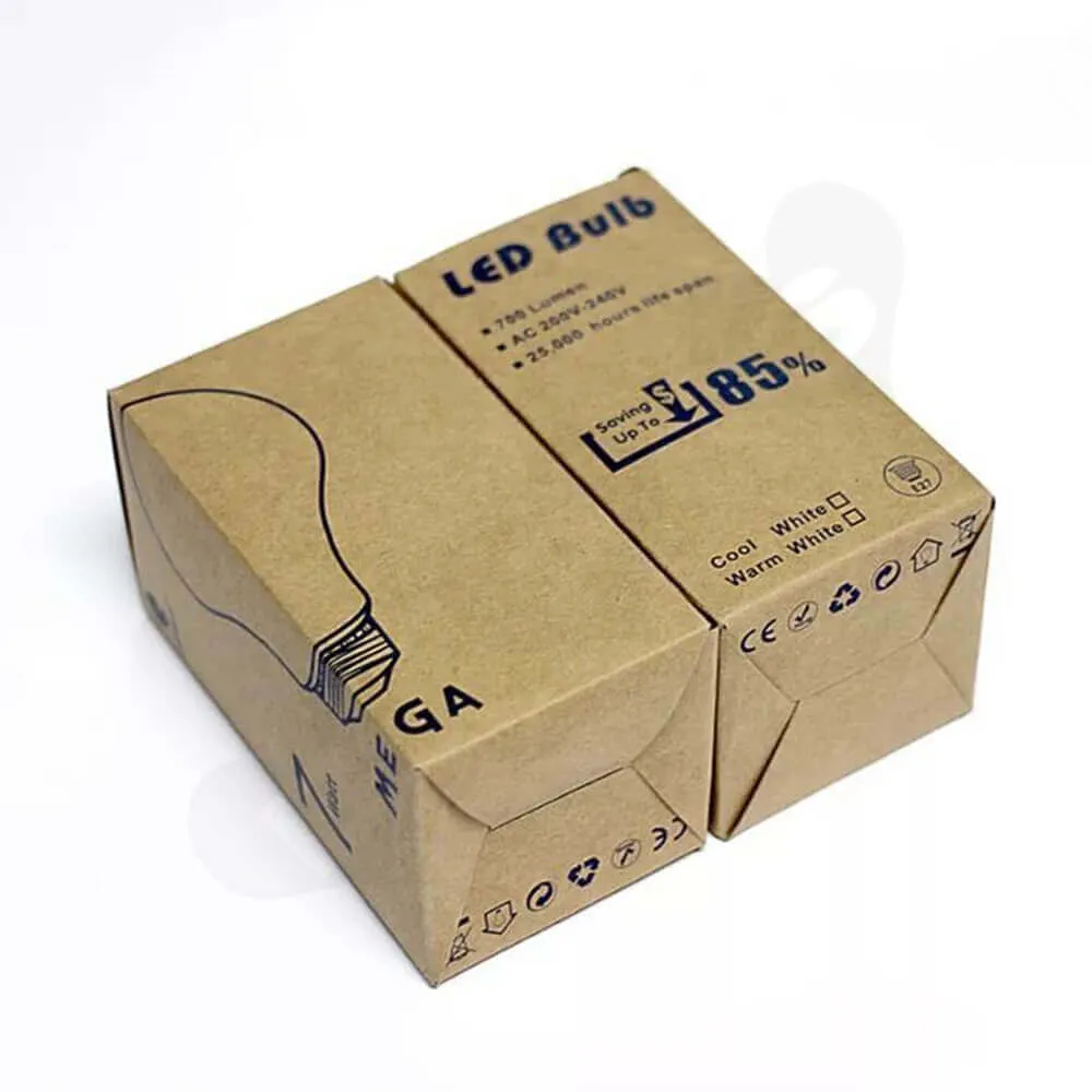 Cardboard Kraft Box For LED Bulb Side View Three
