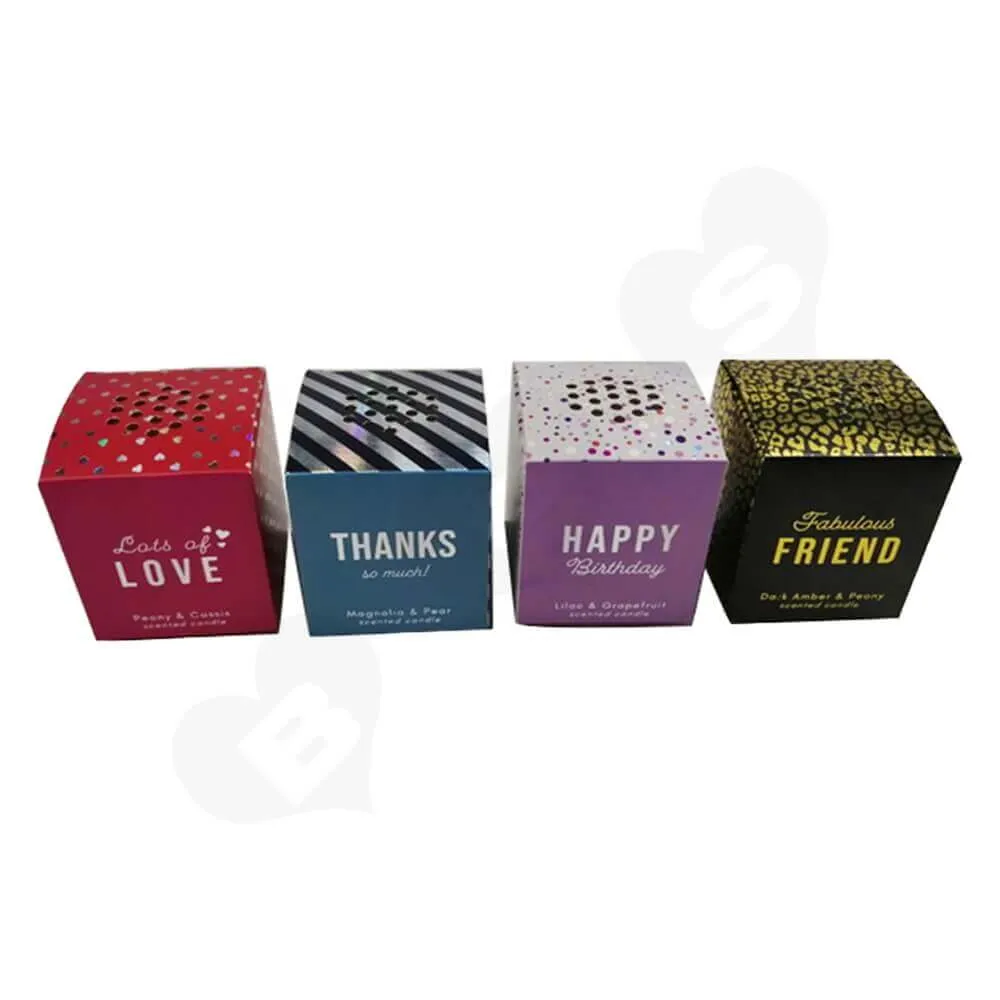 Cardboard Metallic Paper Box For Party Light Side View Two