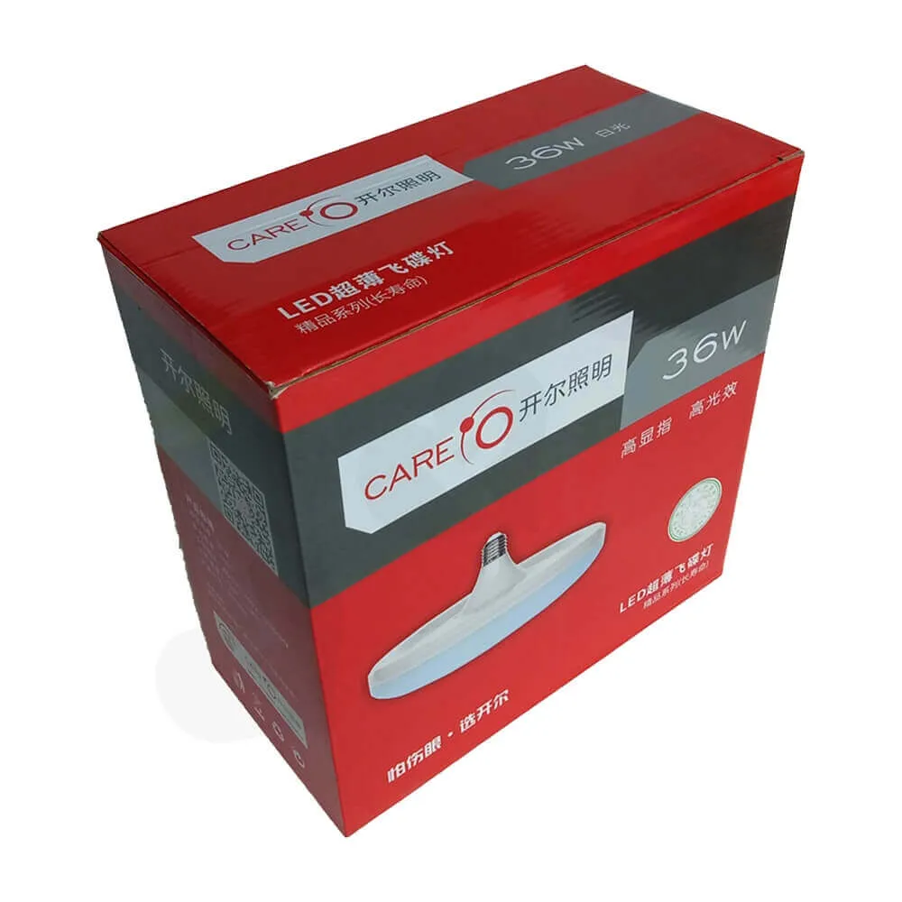 Corrugated Carton For Flying Saucer Light Side View One