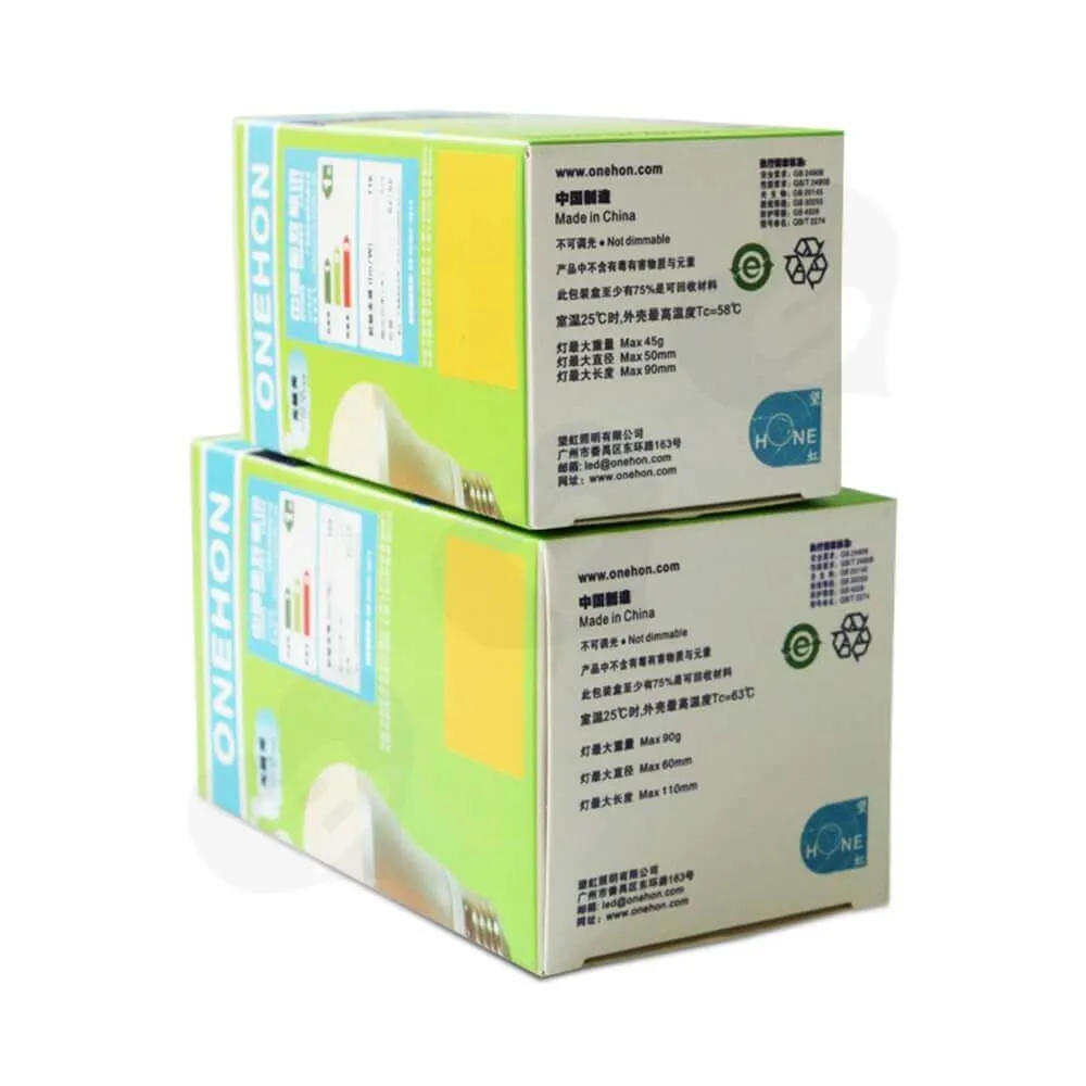 Custom Box Matt Lamination For LED Bulb Side View Four