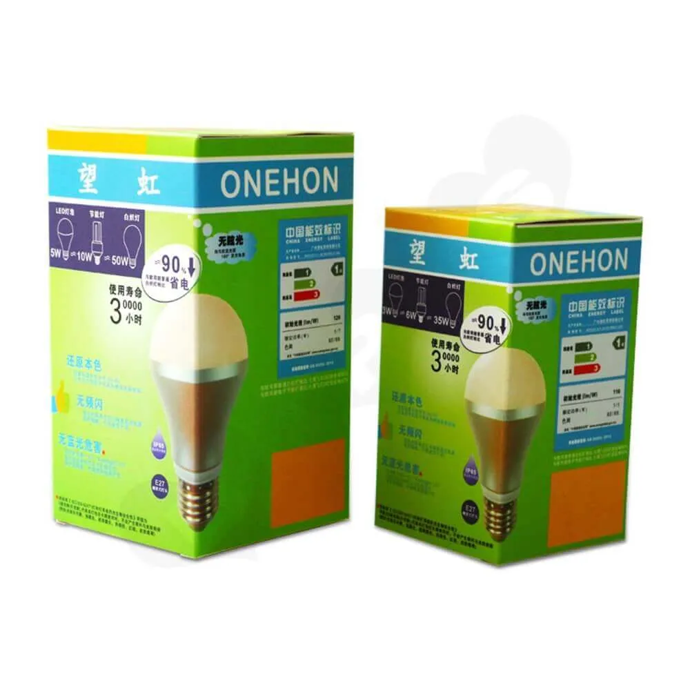 Custom Box Matt Lamination For LED Bulb Side View One