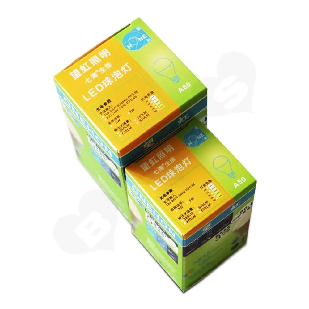 Custom Box Matt Lamination For LED Bulb Side View Three