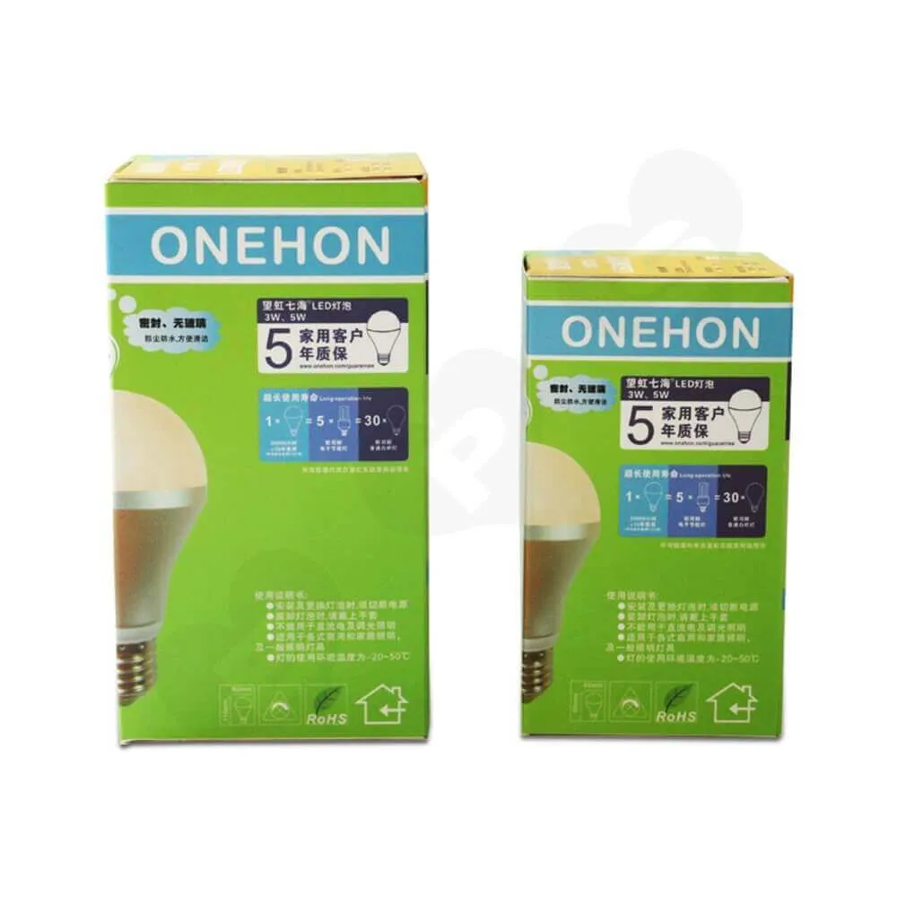 Custom Box Matt Lamination For LED Bulb Side View Two