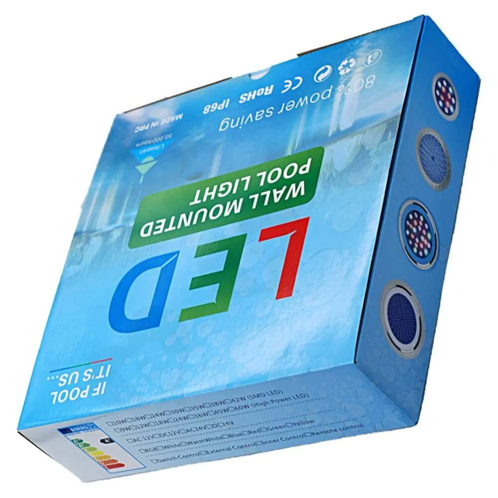 Custom Cardboard Box For Wall Mounted Pool Light Side View Four