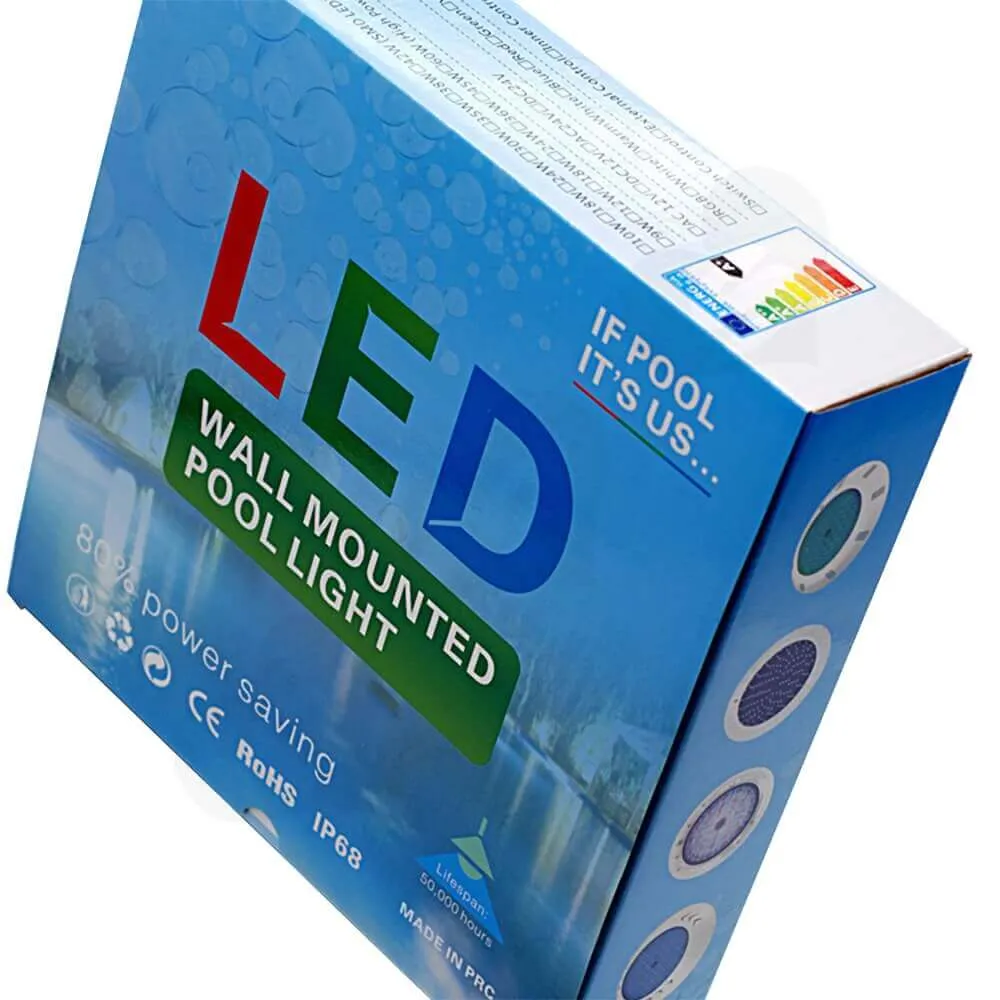 Custom Cardboard Box For Wall Mounted Pool Light Side View Three