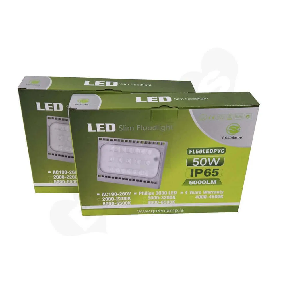 Custom Corrugated Box For Slim Flood Light Side View One