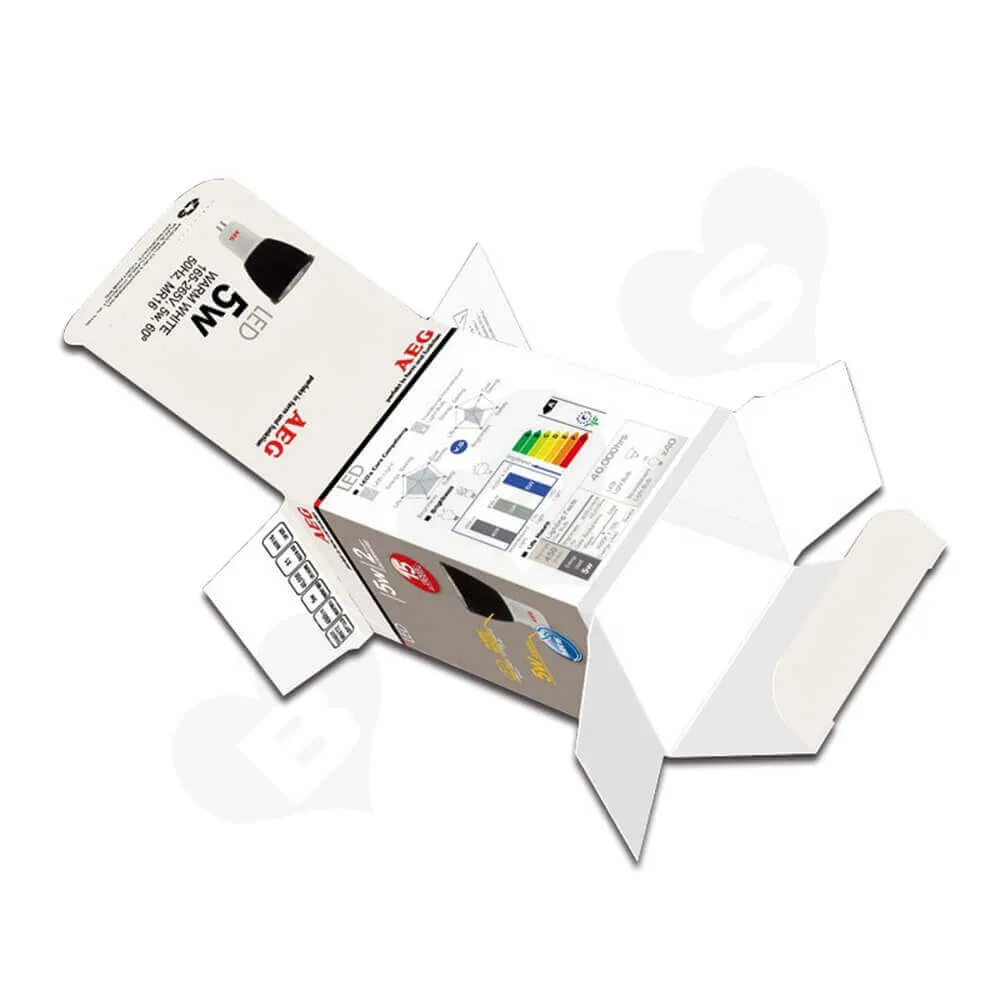 Custom Folding Carton Box For LED Lamp Side View Three