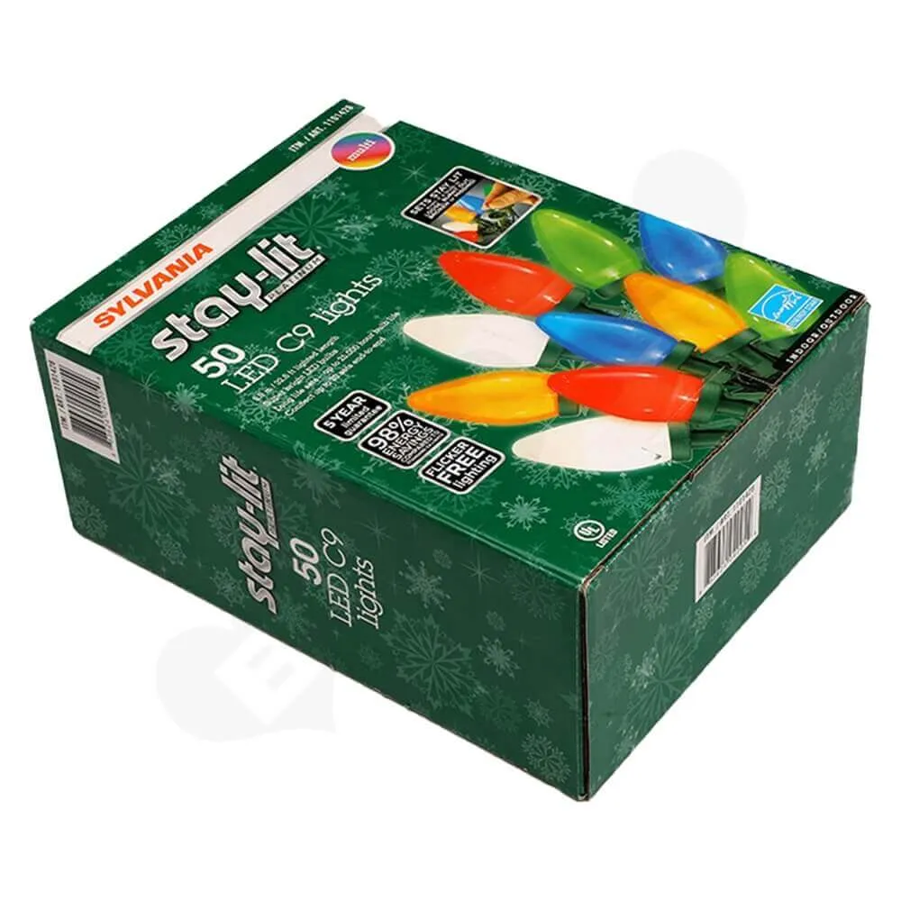 Custom Printing Paper Box For LED C9 Light Side View Three