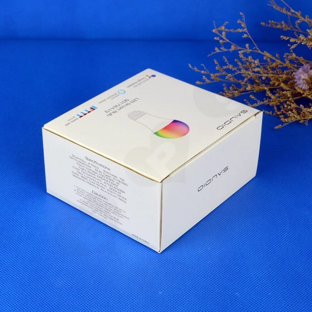Customizable Folding Carton For LED Smart Bulb Side View Five
