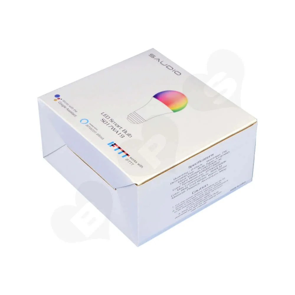 Customizable Folding Carton For LED Smart Bulb Side View One