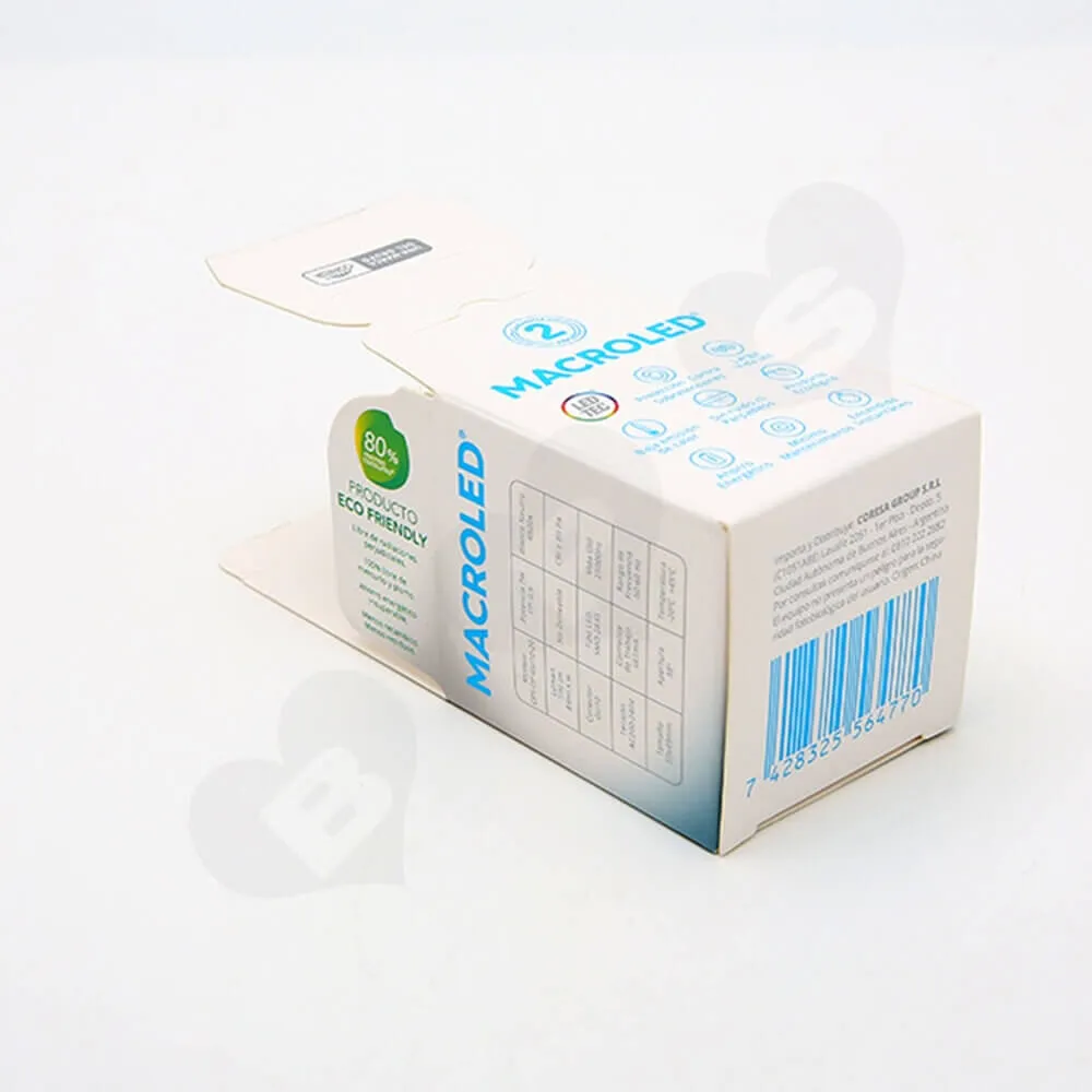 ECO Friendly LED Light Packaging Box Side View Four